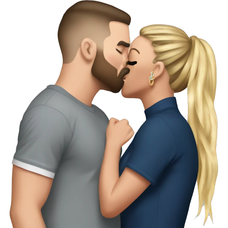 Britney Spears kissing Travis Kelce on TV emoji