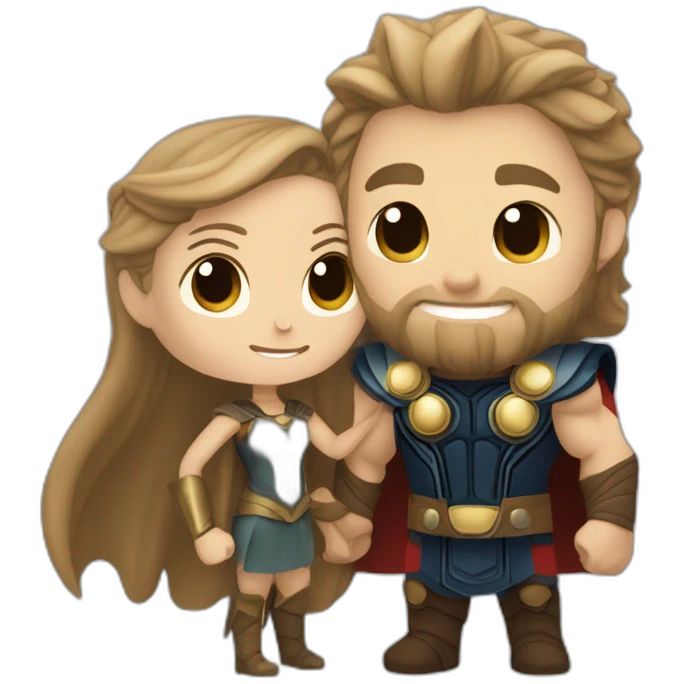 Thor et Jane Foster s'embrassent emoji