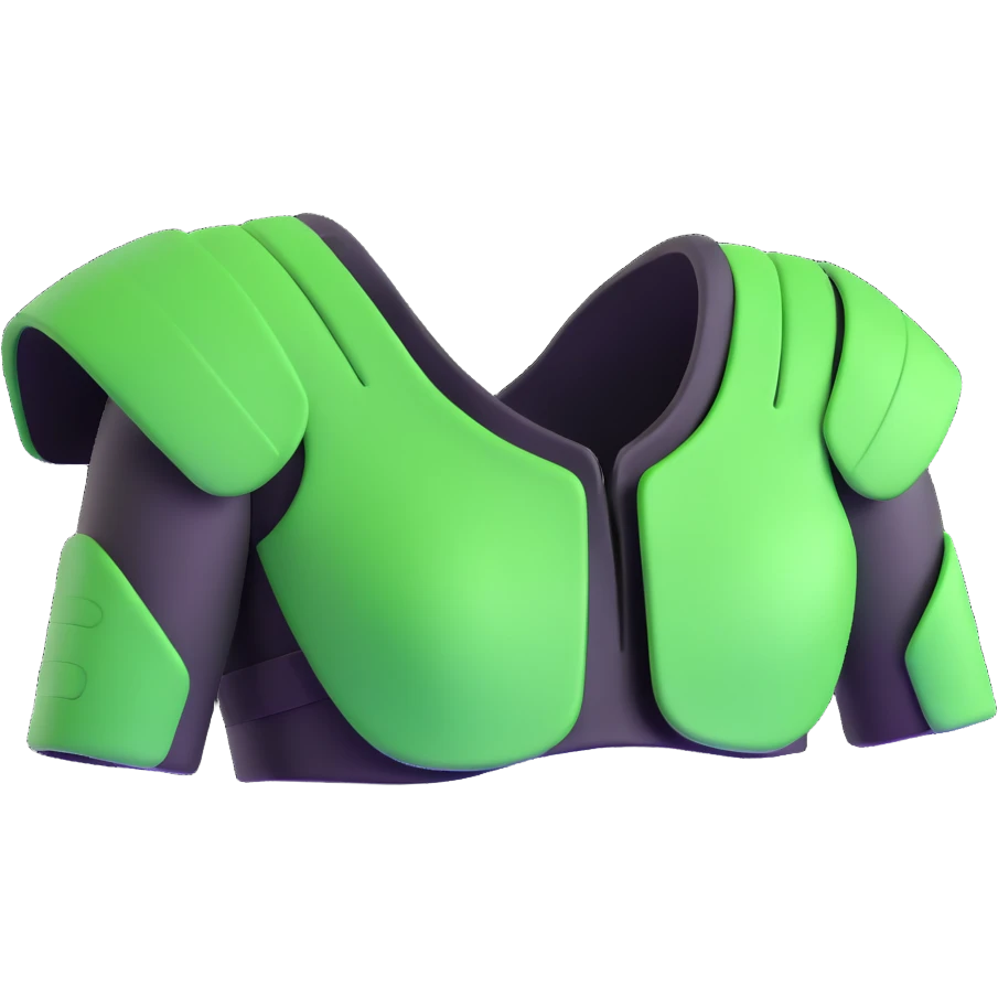 green shoulder pads emoji