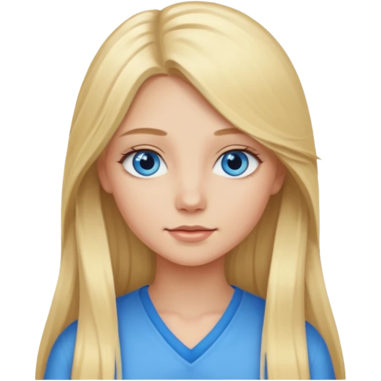 blonde girl long hair blue eyes emoji