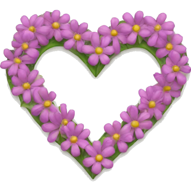 Flowers forming a heart emoji