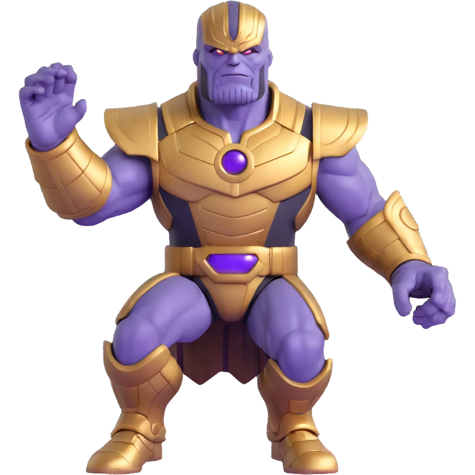 Thanos with purple skin and gold armor emoji
