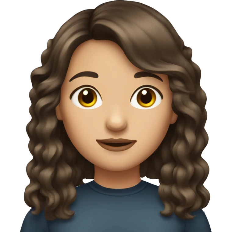 Brunette girl with curtain bangs emoji