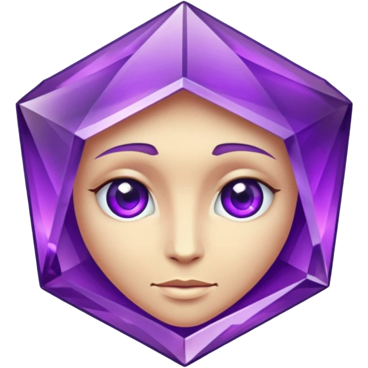 amethytst with a face emoji