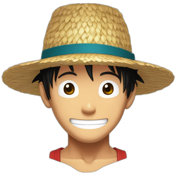 Luffy one piece avec son chapeau de paille sans moustache emoji