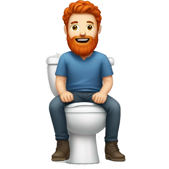 Red Bearded guy sitting on a toilet emoji