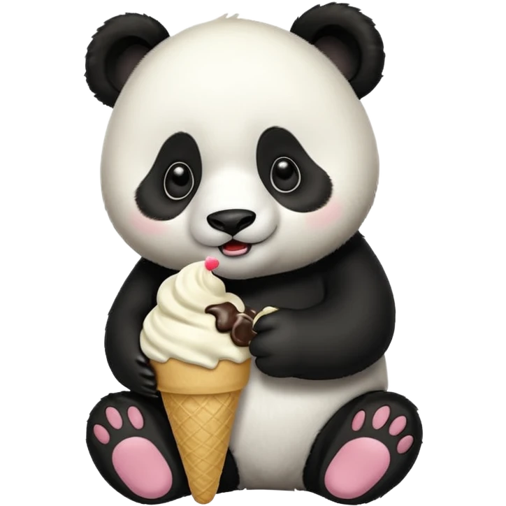 Panda eating ice cream emoji