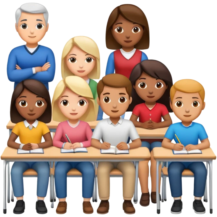 adults sitting in a classroom emoji