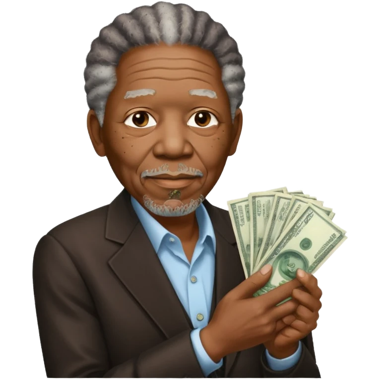 morgan freeman holding money emoji