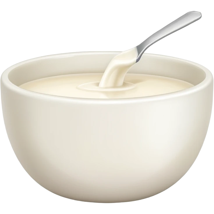 white bowl of milk, minimal, simple, clear emoji