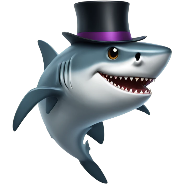 shark with tophat emoji