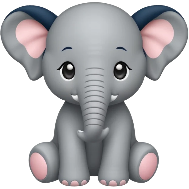 Chibi style Plush elephant emoji