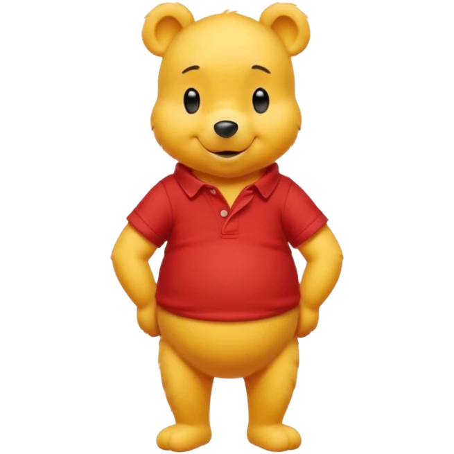 ursinho Pooh full body smiling yellow red shirt simple emoji