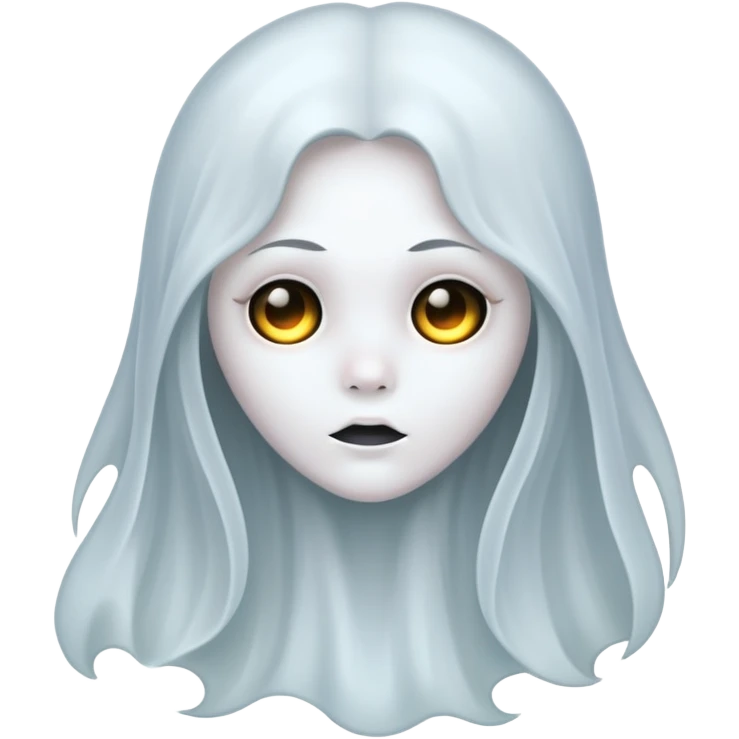 Ghost with black hair  emoji