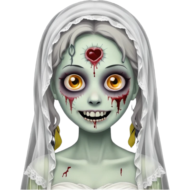 sweet smiling zombie bride emoji