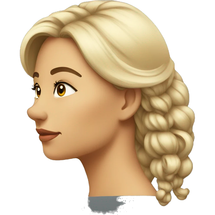 fair young beautiful lady side view emoji