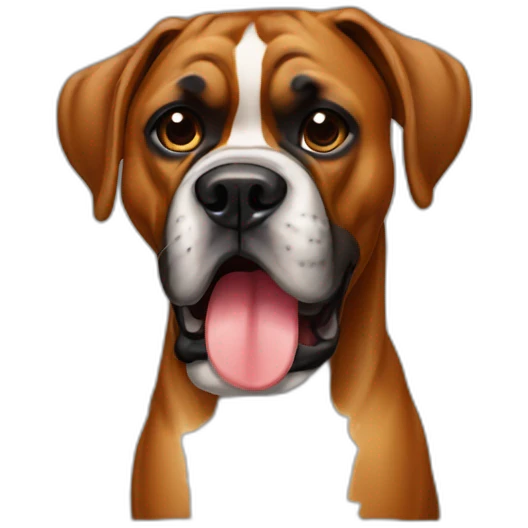 German boxer with a long tongue emoji