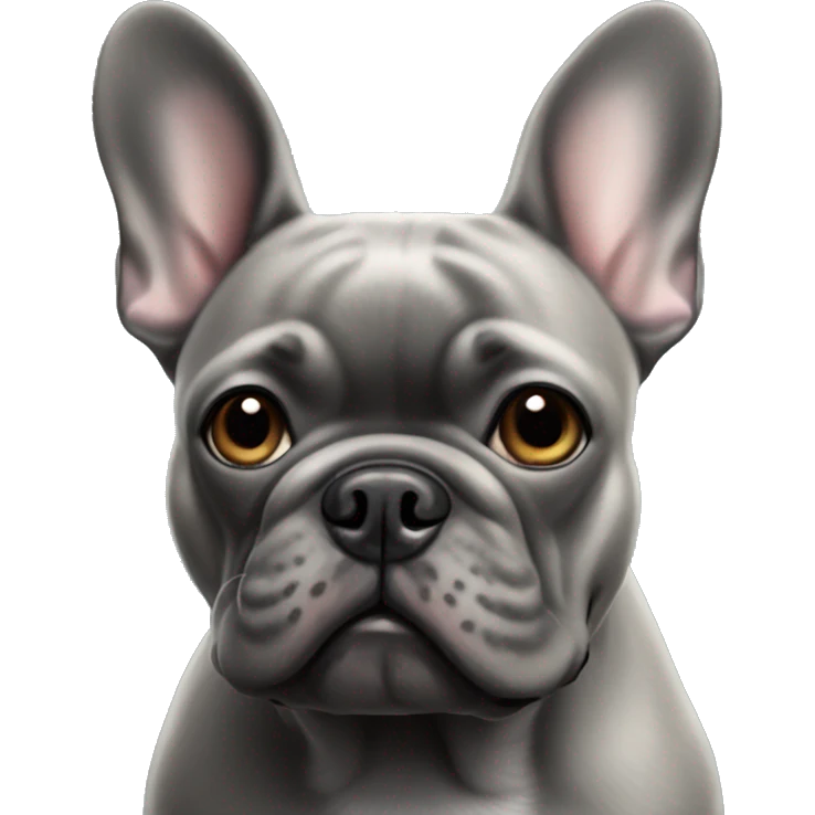 Dark gray French Bulldog  emoji