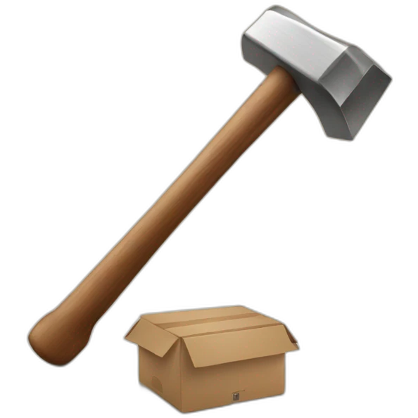 Auction hammer with self storage background emoji