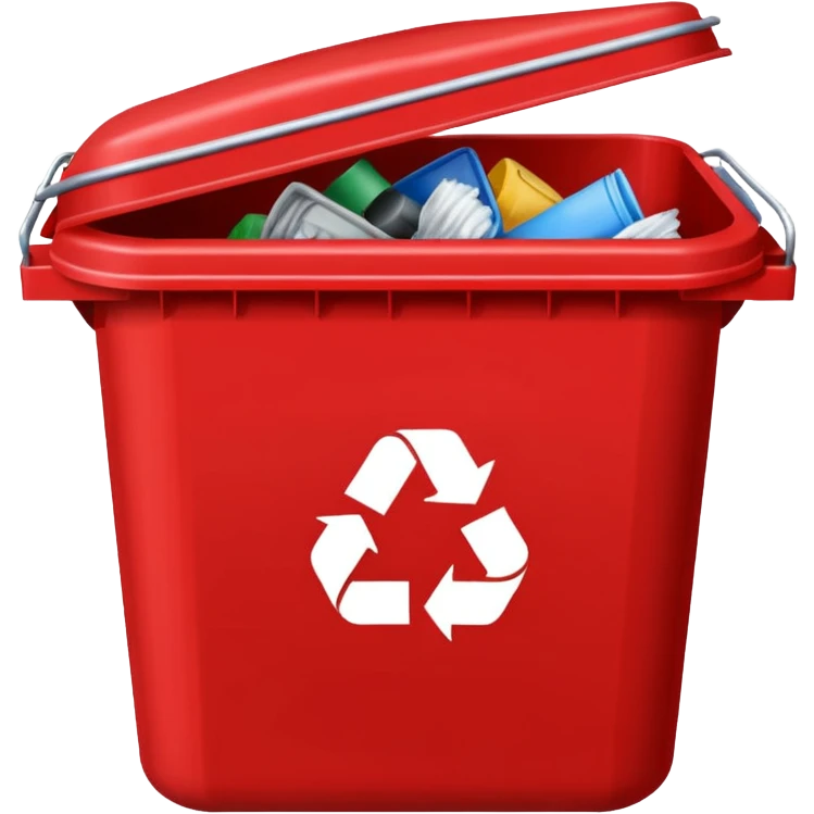 RED BIN WITH "SOLID WASTE" WORD IN IT emoji