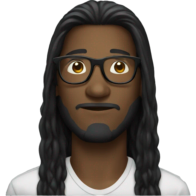 black long hair guy with eyewear emoji
