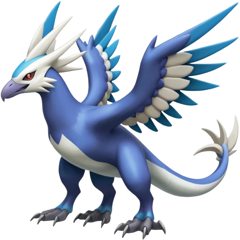 Silvally-Latios-Palkia-Dialga-Lugia-Nargacuga-Noivern-fusion-Fakémon-Pokémon-creature (full body) emoji