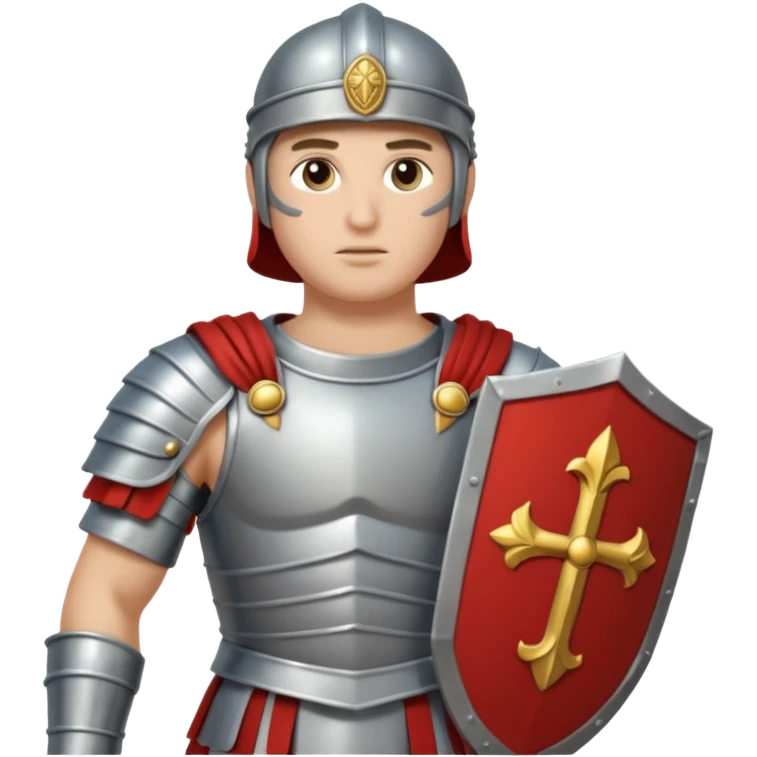 roman soldier fullbody with silver armos and without weapons emoji