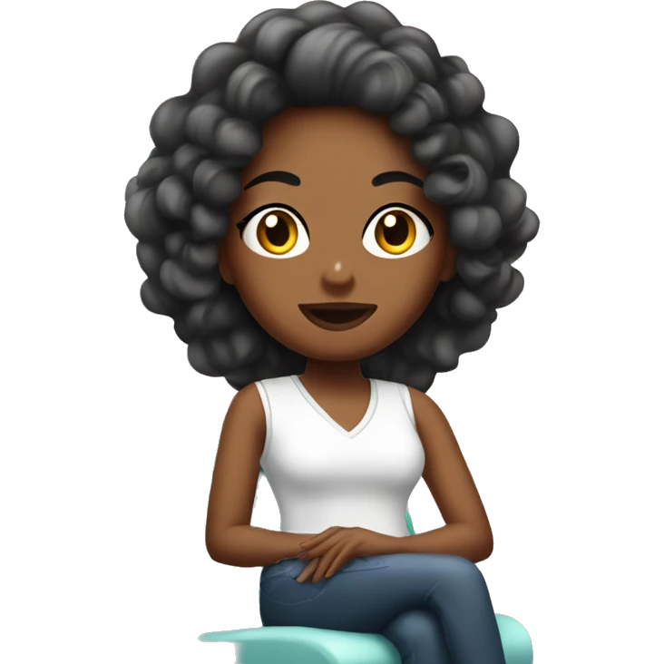 g girl sitting in a beauty salon emoji