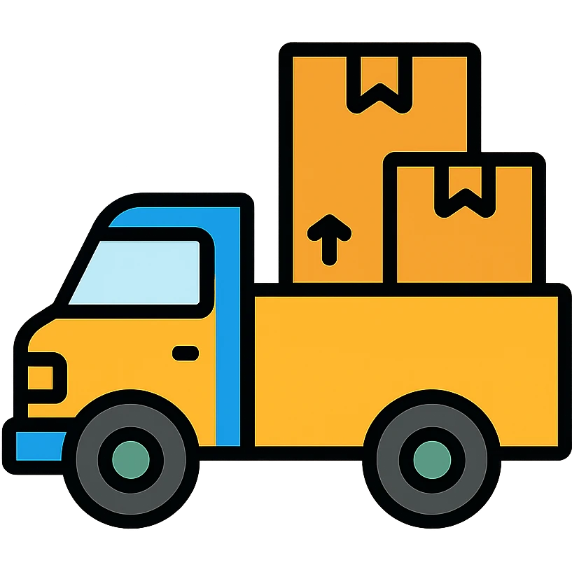 A delivery truck with packages, representing a supplier emoji