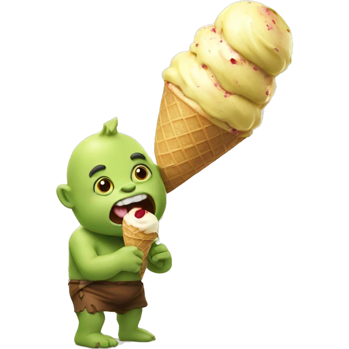 Ogre licking ice cream  emoji