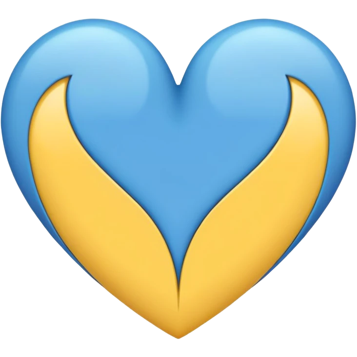 heart half yellow half blue emoji