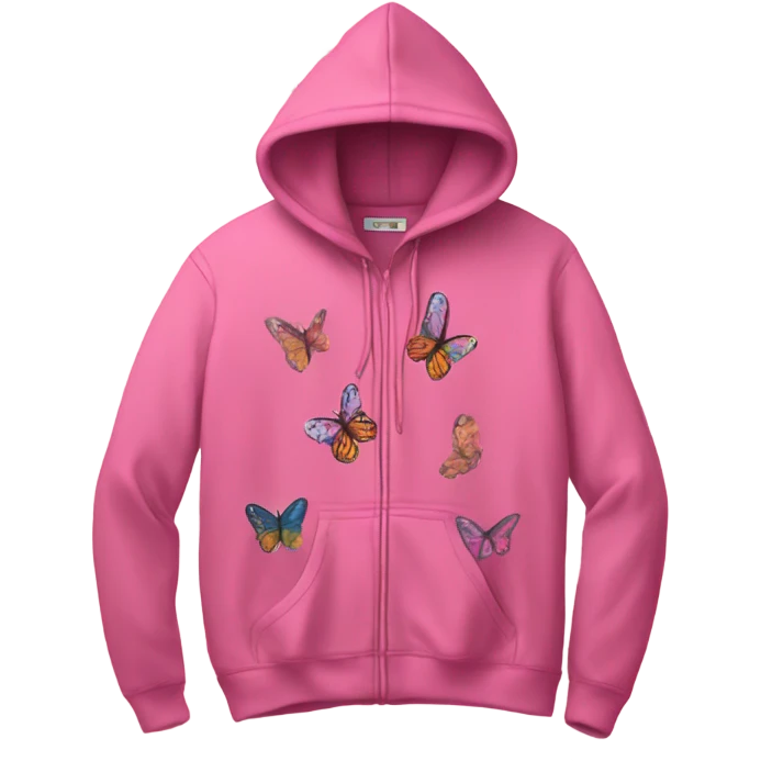 Hoodie butterfly pink emoji
