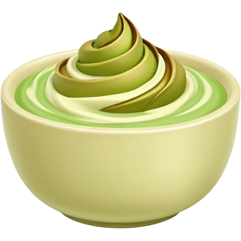 green cream in a bowl emoji