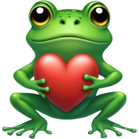 Frog holding heart emoji