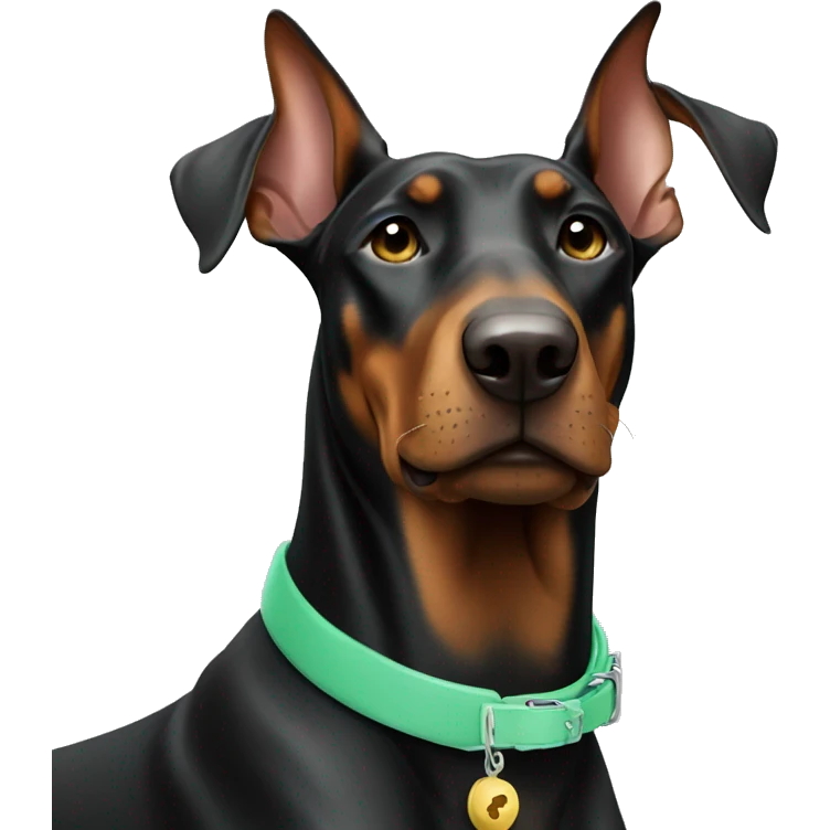 Doberman with mint collar emoji