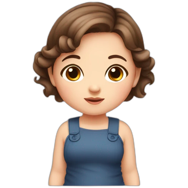 cute, chubby baby girl with brown hair and brown eyes emoji