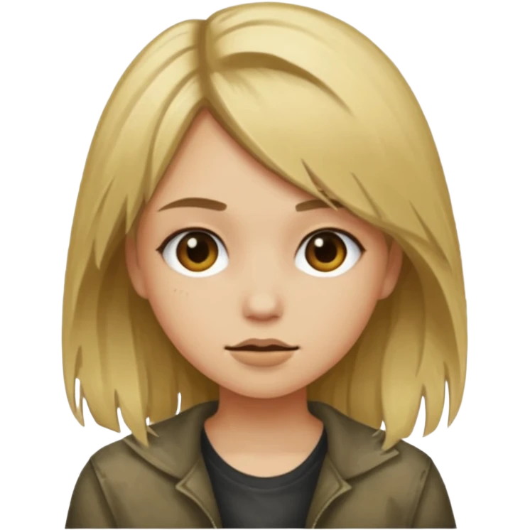 grunge girl with dirty blonde hair emoji