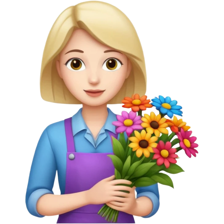 a beautiful bouquet of flowers in the hands of a florist emoji