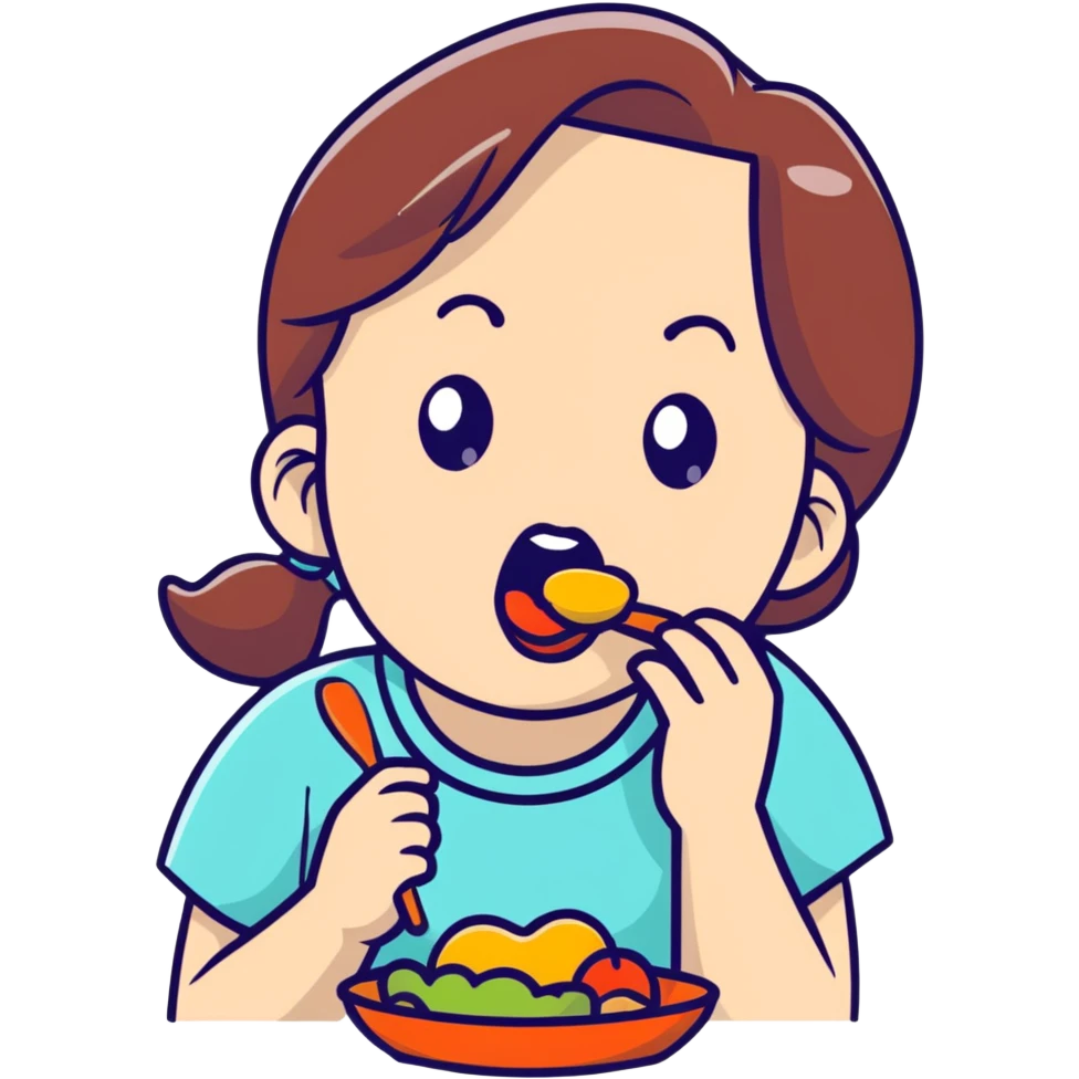 Girl eating  emoji