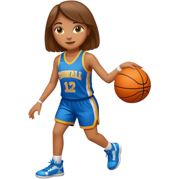 apple style emoji of a basketball girl player with a sunny, summer vibe, representing 'Sunshine Handles' for July emoji