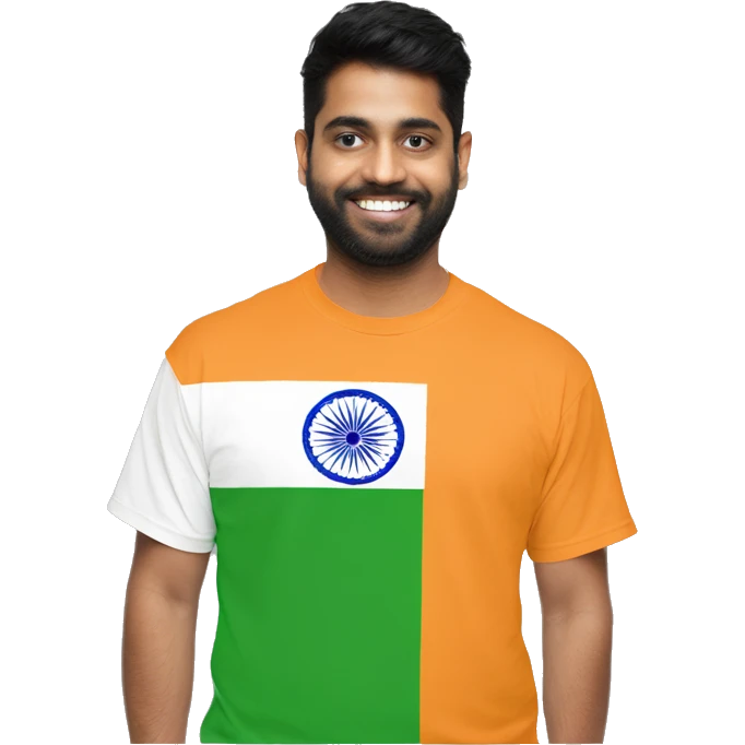 india flag merchandise on a person emoji