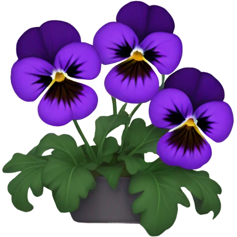 Aesthetic iron and purple pansies in the background emoji