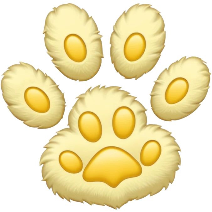 a pastel yellow pawprint emoji