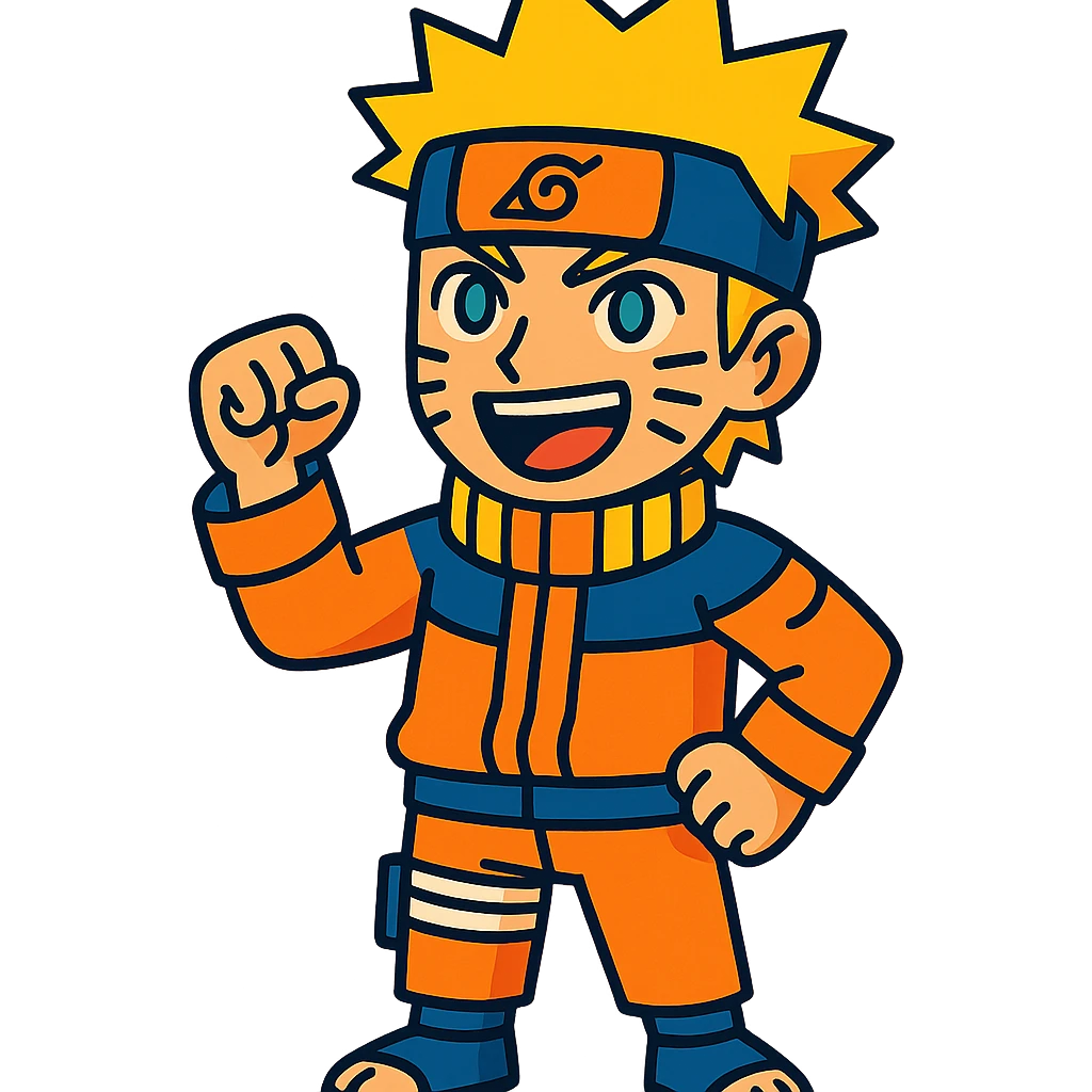 Naruto with vibrant colors in vibrant toon style emoji