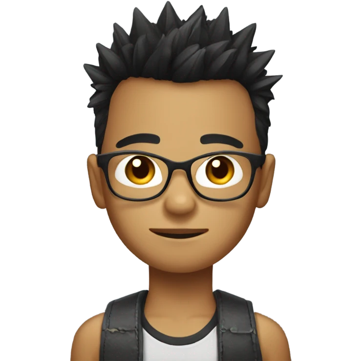 make a very short filipino boy with glasses and spiky hair emoji