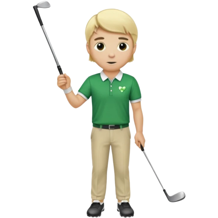 Guy blonde hair Irish golfing emoji