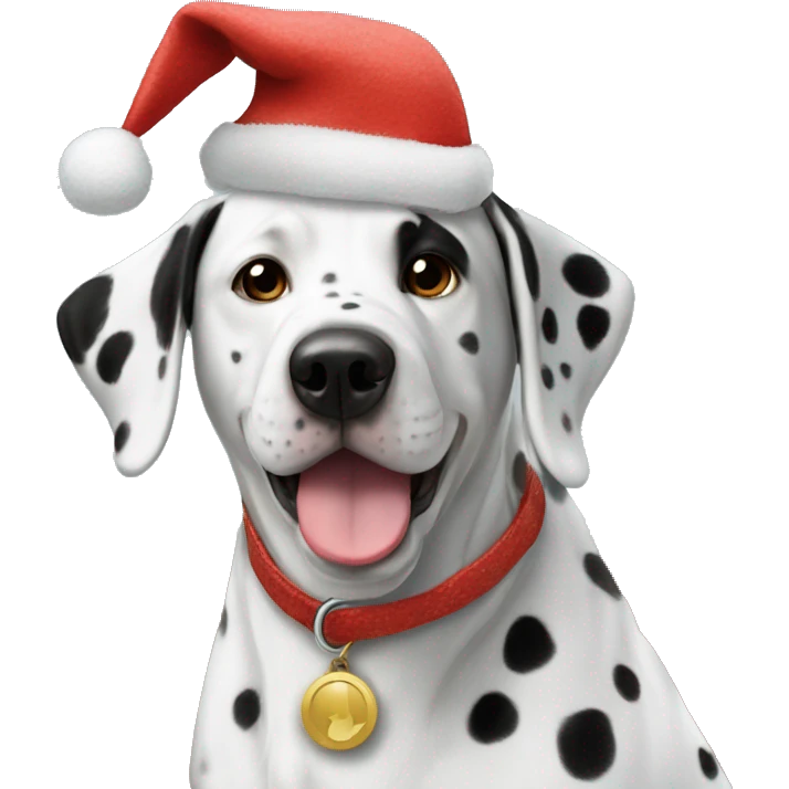 Dalmatiner mit einer weihnachtsmütze  emoji