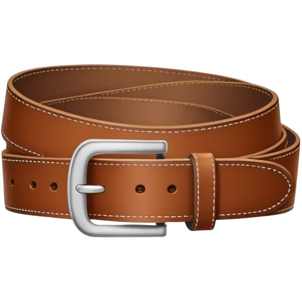 A belt with neat stitching and a classic silver buckle — no background, standalone emoji