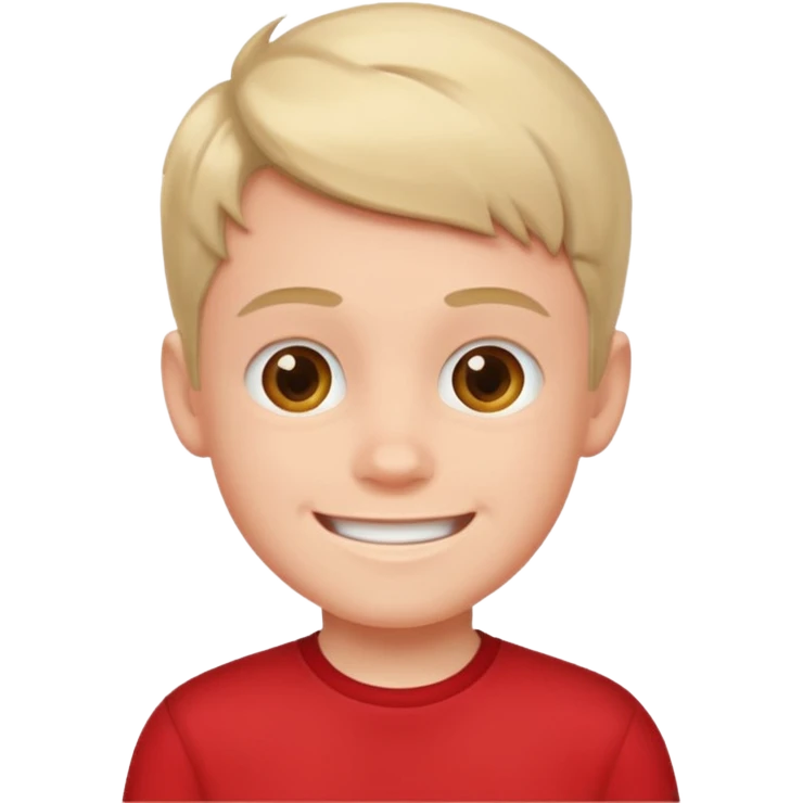 smiling boy in red shirt emoji