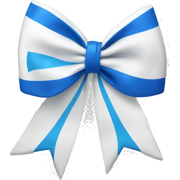 white and blue cheer bow emoji